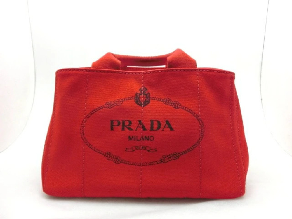 Prada Canapa Canvas Tote Bag Rosso